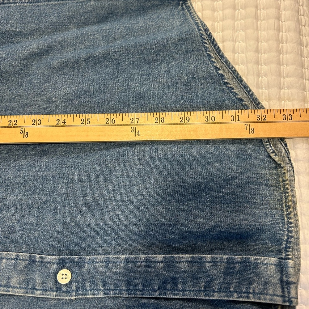 Vintage 90s Tommy Jeans Tommy Hilfiger Classic Blue Denim Shirt men’s size large - Picture 8 of 8